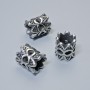 Bead insert finding, 10×9 mm, hole diameter 5 mm, silver-colored metal, 1 piece