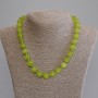 Cat's Eye Bead Necklace, Smooth Beads, 12mm Diameter, 50 cm Length, with Clasp
