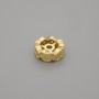 Gold-tone bead insert, 8×3 mm, hole diameter about 1.8 mm, per piece