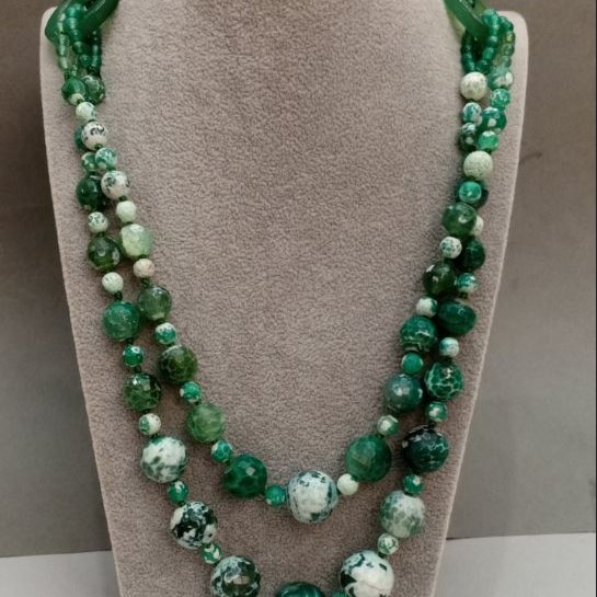 Necklace Agate, length 65 cm+