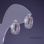 Сережки Xuping 15х6мм родій з білими кристалами