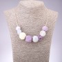 Geometric Necklace with Wooden Beads