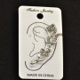 Clip-on earring, 45 mm long, white metal