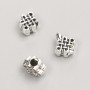 Bead insert finding, 8×7×5 mm, packaging 20 g, 30 pcs ±, metal color 'Silver'